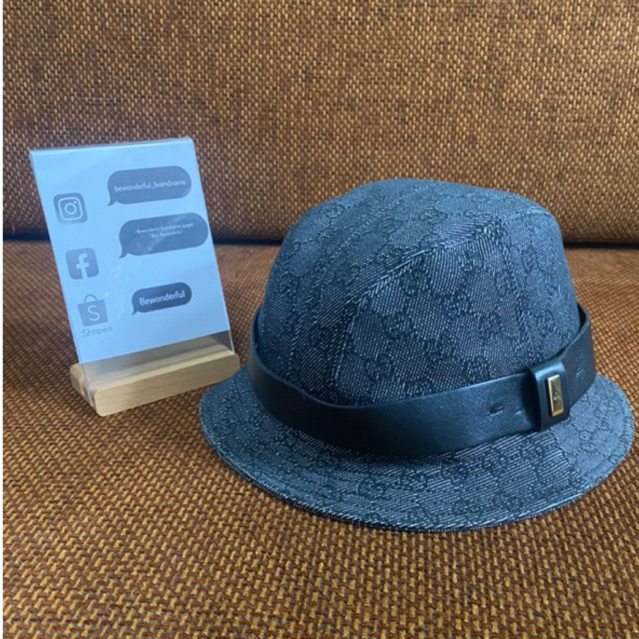 Gucci GG monogram bucket hat size M ของแท้ หมวกบักเก็ต กุชชี่ มือสอง หมวก