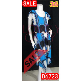 SaLe (อก36-38) D6723 ทองย้อย Midi Dressทองย้อยแบบชายกระโปรงโค้ง ผ้ายืดเกาหลี คอกลม แขนสั้น เอวยางยืด กระโปรงยาว