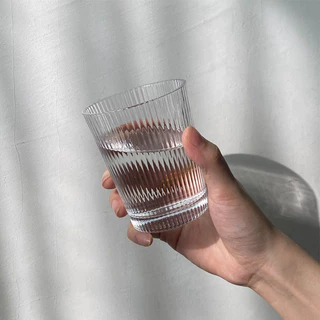 แถบแนวตั้งโปร่งใสแก้วน้ําขอบทองแก้วเบียร์ในครัวเรือน310ml/320ml