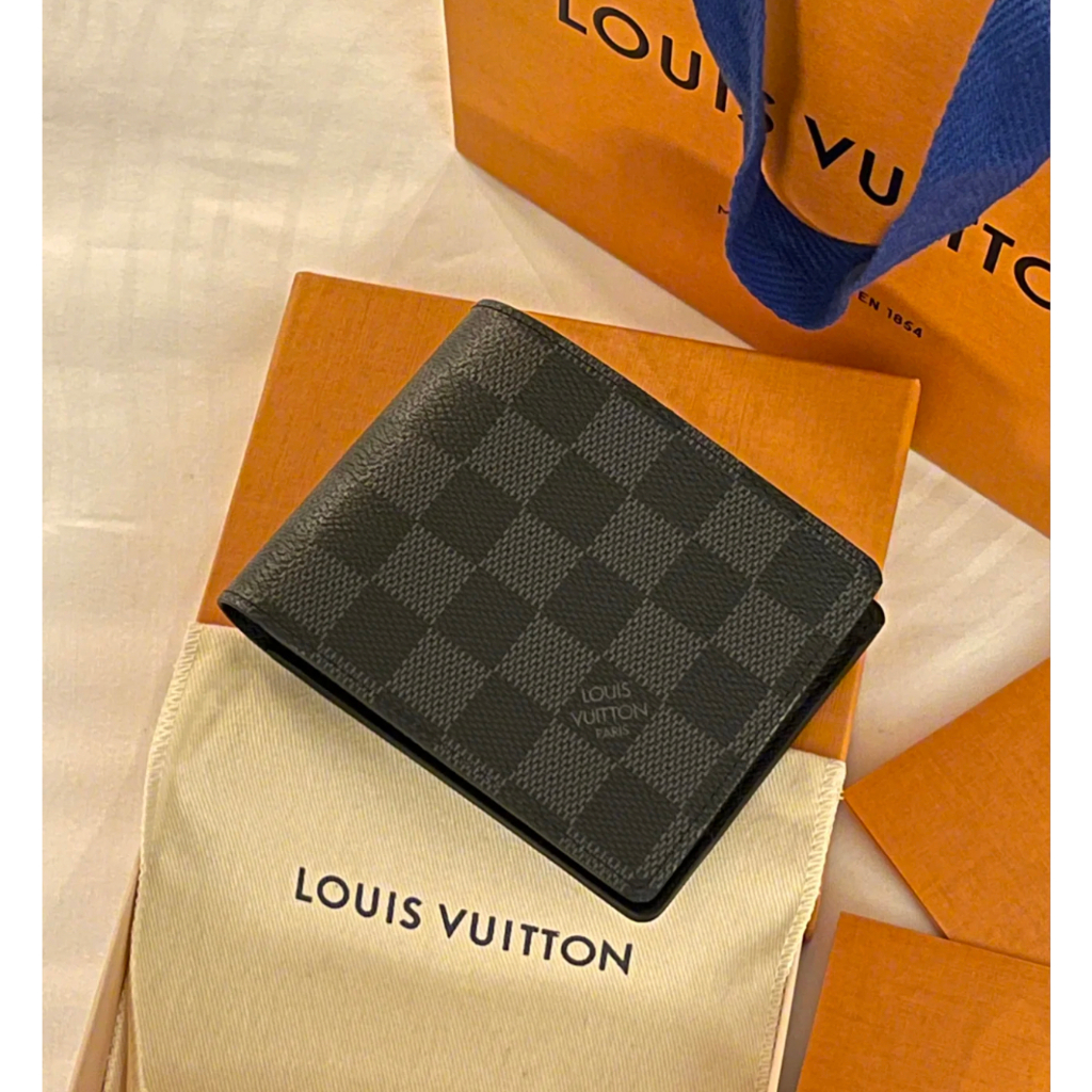 LV/คลังสินค้ากรุงเทพ/Louis Wallet รุ่น MULTIPLE Men's Wallets Men's Short Wallet