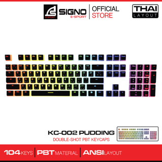 SIGNO E-Sport Pudding Double-Shot PBT Keycaps รุ่น KC-002 (พุดดิ้ง คีย์แคป)