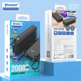 Powerbank Yoodex E20 ของแท้100% 20000mah แท่นชาร์จ พาวเวอร์แบงค์ ชาร์จเร็ว Fast Charge Quick Charge แบตสำรอง E20