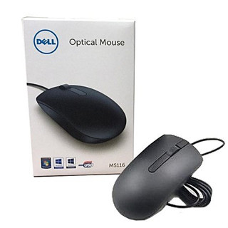 MOUSE (เมาส์) DELL MS116 OPTICAL USB (BLACK) มีน้ำหนักเบา ขนาดพอดีมือ ของแท้ 100% รับประกัน 1 ปี