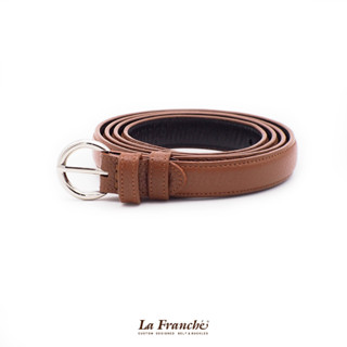 La Franche - Lady set เข็มขัดหนังวัวแท้ พร้อมหัวเข็มขัดนิกเกิ้ล #7L0024