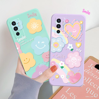 เคสซิลิโคนดอกไม้พาสเทล VIVO  (วีโว่) เคสซิลิโคน ลายน่ารัก