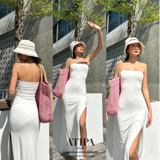 Atipashop - VENEZIA DRESS เดรสยาว ทรงเกาะอก ผ่าข้าง ลุคซัมเมอร์