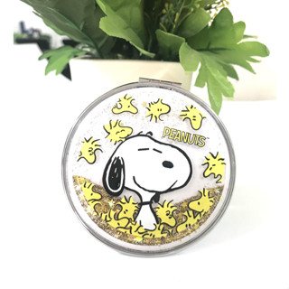 SNOOPY BFW  กระจกพับ กระจก กระจกสวยงาม กระจกพกพา ลาย SNOOPY  W สวยมาก มีกากเพชรเหลว กระจกปกติ  ขนาด 7 x 1.5 cm.  MANOPNE