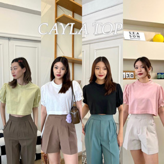 CAYLA TOP - เสื้อครอปคอเต่าจั๊มแขน เนื้อผ้าลินิน (nita.bkk)