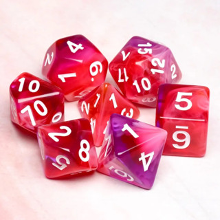 Crimson Enchantment Dice Set of 7 | ลูกเต๋า Dice For DnD D&amp;D MTG RPG TRPG เกมกระดาน บอร์ดเกม Game ไพ่ทาโรต์ Magic เมจิก