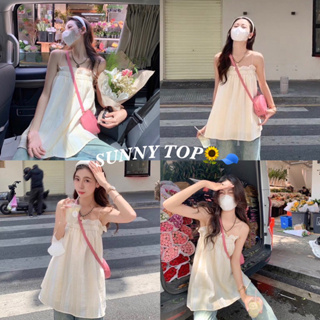 SUNNY TOP🌻🧢 พร้อมส่ง สายเดี่ยวเกาะอก สายเดี่ยวสายสปาเก็ตตี้ สายเดี่ยวตัวยาว จั้มอกลายทาง มินิเดรสสั้นน่ารักๆ