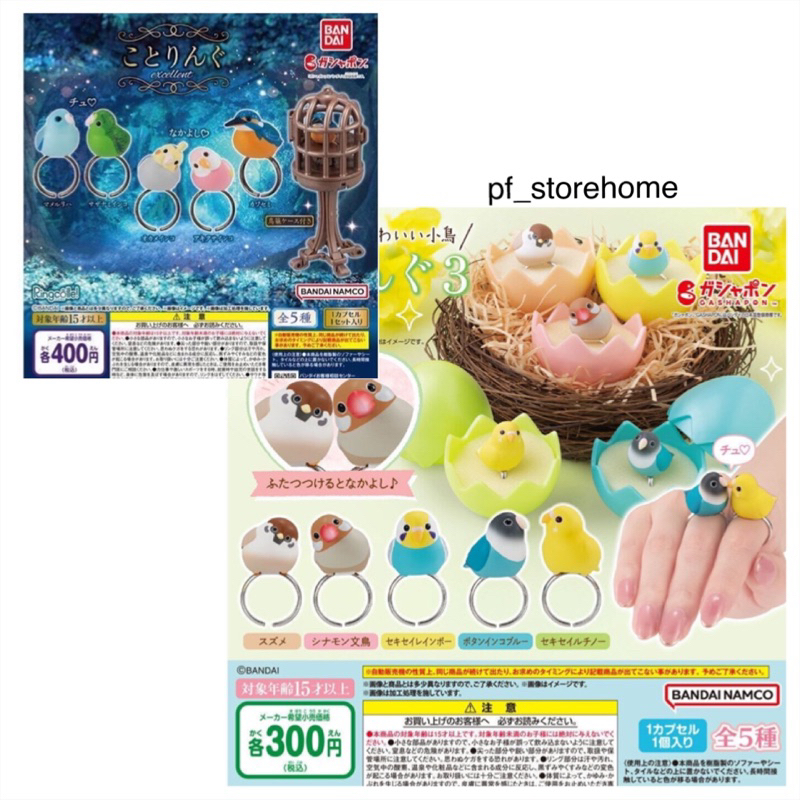 🅟🅕 กาชาปองนกแหวนหลากหลายพันธุ์ 💍🦜🕊💍 Kotoringu RingColle! Bird Ring gashapon