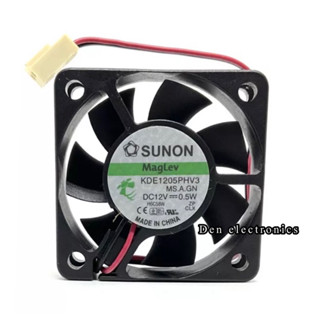 พัดลม SUNON 50x50x15 MODEL KDE1205PHV3  DC12V 0.5W. Size  2สาย