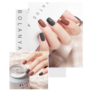 สีทาเล็บ สีทาเล็บกึ่งเจล 2 in 1 สีทาเล็บเจลไม่อบ BOLANYA สีทาเล็บกึ่งเจลไม่ต้องอบ ยาทาเล็บ ไม่ต้องอบ ลอกได้ แพคคู่
