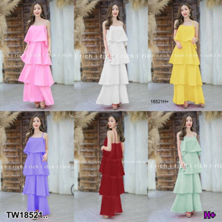 TW18521 Dress แม็กซี่เดรส ระบายขนมชั้น