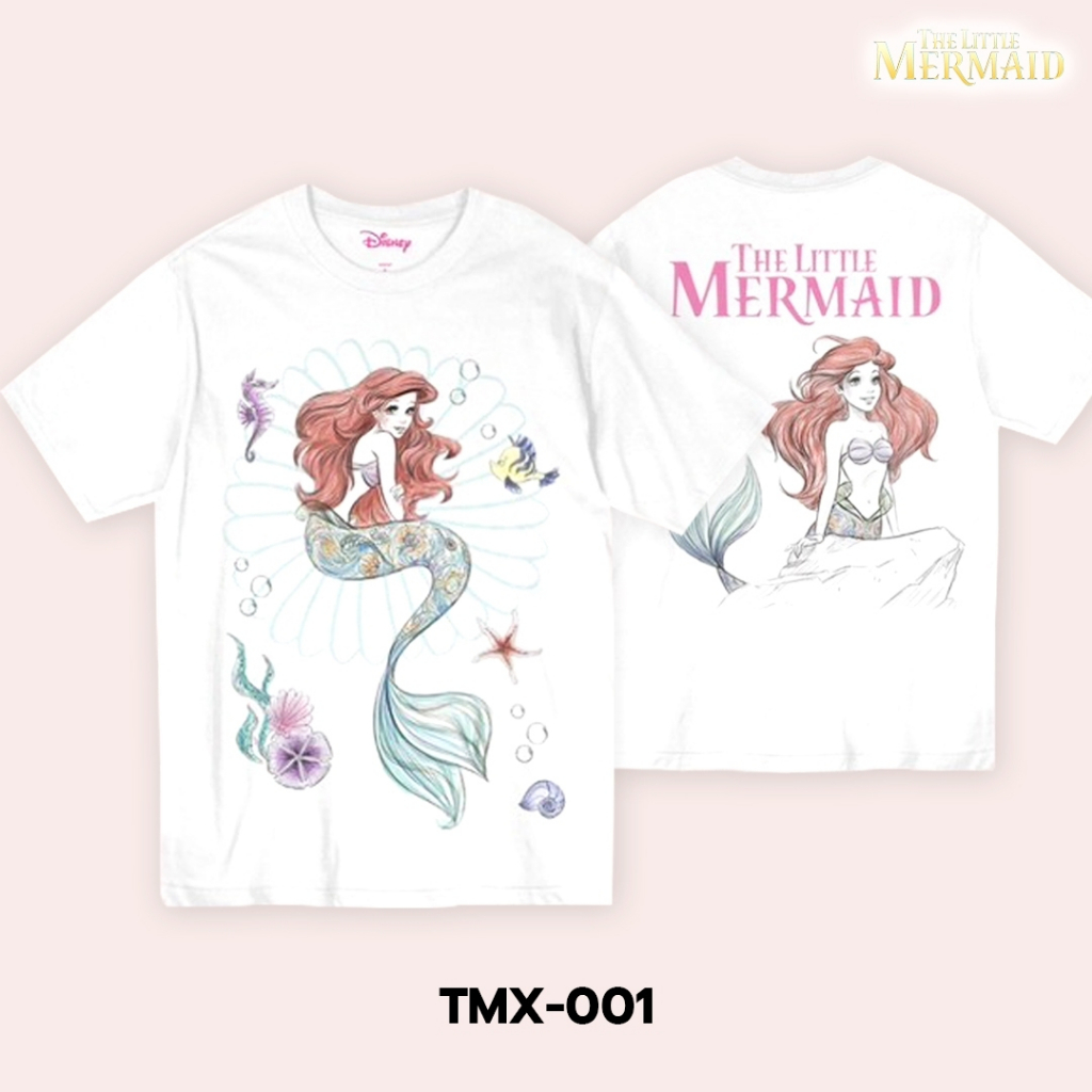 Power 7 Shop เสื้อยืดการ์ตูน The Little Mermaid ลิขสิทธ์แท้ DISNEY (TMX-001)
