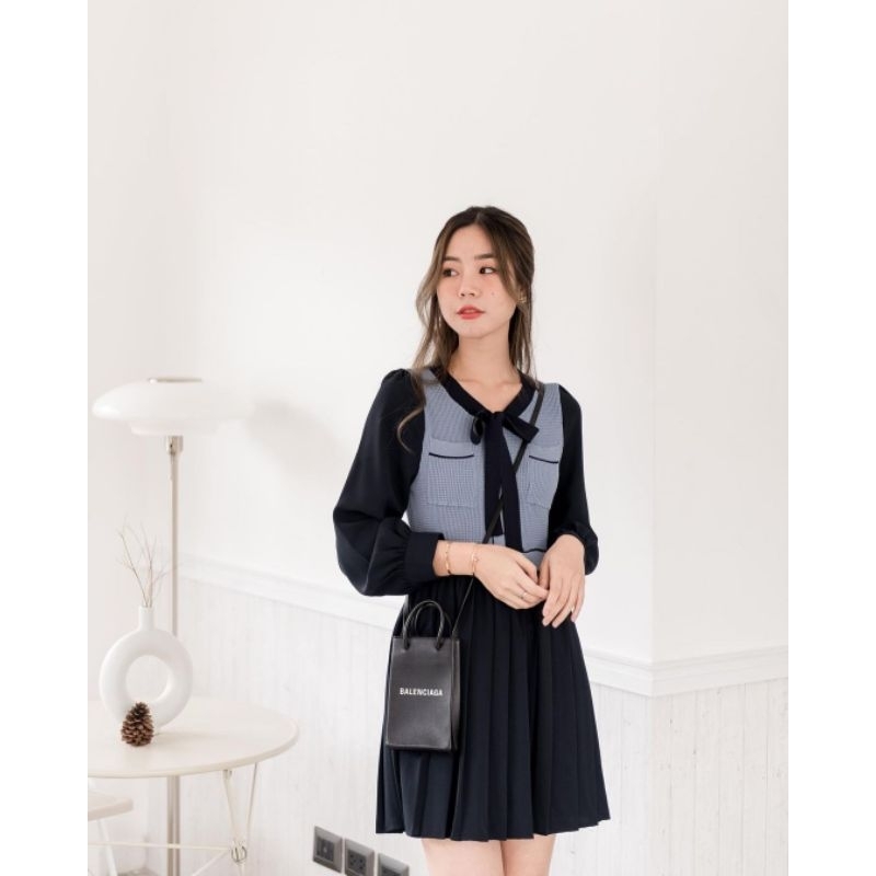 Pastel Secret Shop เดรสไหมพรม เดรสสีฟ้า