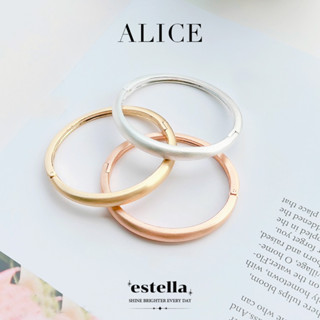 estella - กำไลข้อมือ รุ่น Alice สีเงิน เครื่องประดับ ผู้หญิง กำไลแฟชั่น กำไล ชุบทองคำขาว กำไลมินิมอล (3 ชิ้น / 1 เซต)