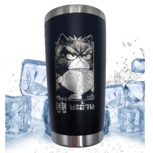 [เลเซอร์ 1 ด้าน] แก้วเก็บอุณหภูมิร้อนเย็น ขอบเลส20oz รุ่นยกดื่ม ราคารวมเลเซอร์แล้ว