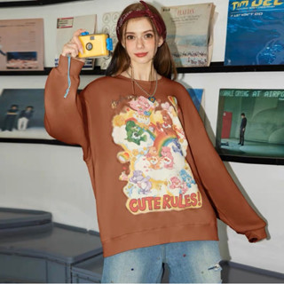 [CAREBEARS] UNIFREE rainbow pullover top เสื้อเสวตเตอร์แคร์แบร์ สวมหัว สายรุ้ง เสื้อกันหนาวสีรุ้ง หมีสายรุ้ง