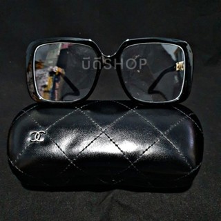 แว่นตากรองแสง CHAANELL- SQUARE SUNGLASSES  - BLACK GOLD TRANSPARENT  (SG-2)