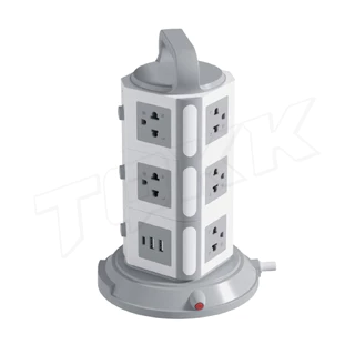 ปลั๊กไฟ BLL รุ่น B83 ปลั๊กไฟทาวเวอร์ 3 ชั้น 11ช่องเสียบ 3สวิตซ์ 2ช่อง USB / 1 Type-C ปลั๊กแปลงสาย 3m