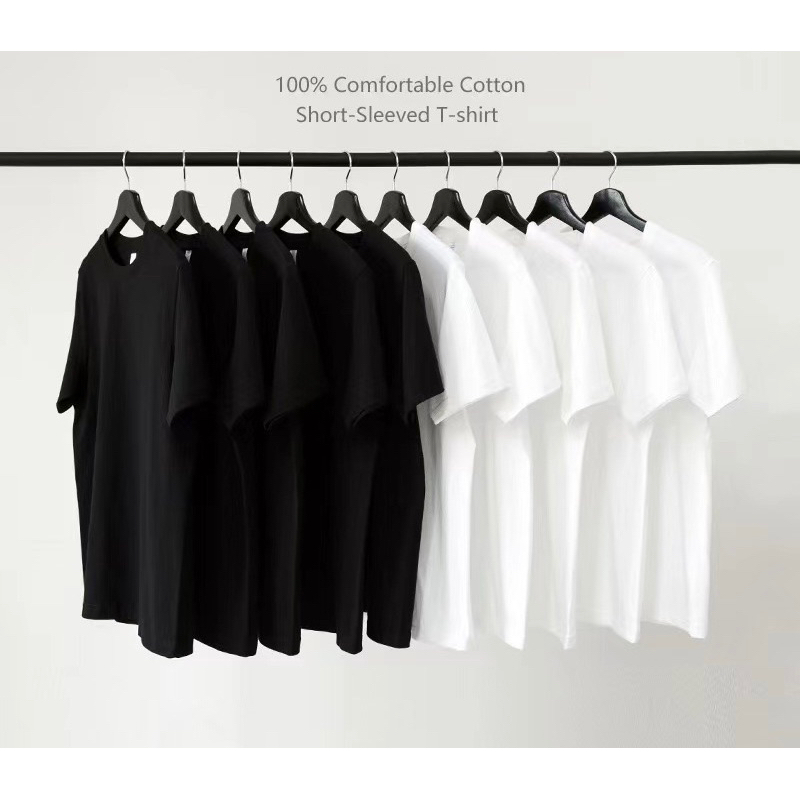 จัดส่งเร็วมาก 🤍🖤‼️ เสื้อยืดสีขาว สีดำคอกลมผ้าcotton100% ผู้ใหญ่ รับประกันเนื้อผ้า ซักไม่หด ไม่ย้วย🤍🖤