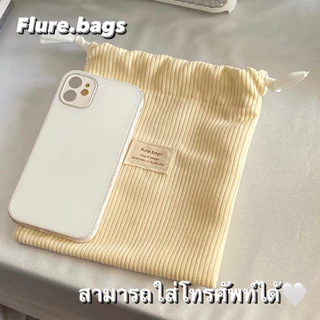 ถุงผ้าหูรูดสีพาสเทลน่ารักๆ สไตล์เกาหลี ใส่ของใช้จุกจิก รุ่นpastel angle