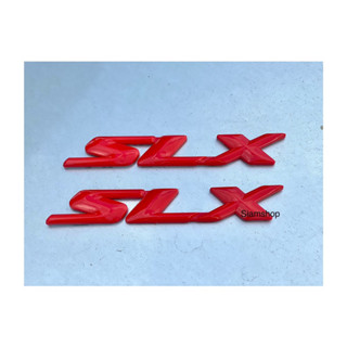 โลโก้ SLX สีแดง สีโครเมียมชุบ รุ่นIsuzu D-MAX SLX 2ชิ้น