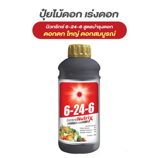 ปุ๋ยน้ำ 6-24-6 สูตรไม้ดอก บำรุงดอก เร่งออกดอก ดอกสวย-ใหญ่ ขนาด 1 ลิตร