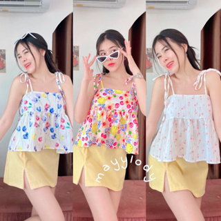 🌷mayylody🌷 เสื้อสายเดี่ยว ผูกโบว์ไหล่ สีสันสดใส น่ารัก so cuteee🌼🍃🌻🌸สายเดี่ยว ครอปท็อป เสื้อน่ารัก เสื้อแฟชั่น ชุดไปทะเล