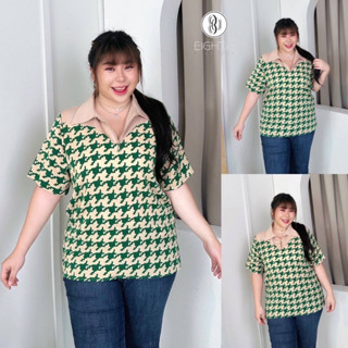 🔥Plussize🔥เสื้อคนอ้วน🔥 S รอบอก(bust) 48”สะโพก(hip) 52”    M รอบอก(bust) 52”สะโพก(hip) 56”