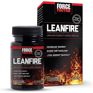 สนับสนุนการลดน้ำหนัก ลดลไขมัน Force Factor, LeanFire, Fast-Acting Weight Loss Formula