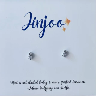 Jinjoo✨ รหัส A85 ต่างหูพลอยจิ๋วระยิบระยับ ตัวเล็ก ตัวน้อย รุ่นใส่ไปโรงเรียน