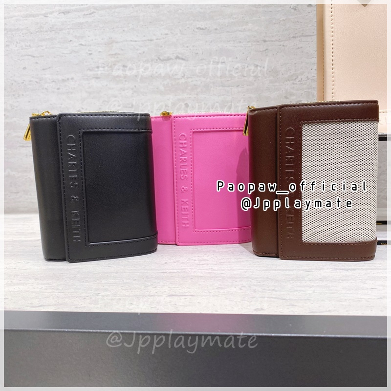 กระเป๋าสตางค์ Charles & Keith รุ่น Stitch-Trim Front Flap Wallet : CK6-10770601 แท้จากชอป