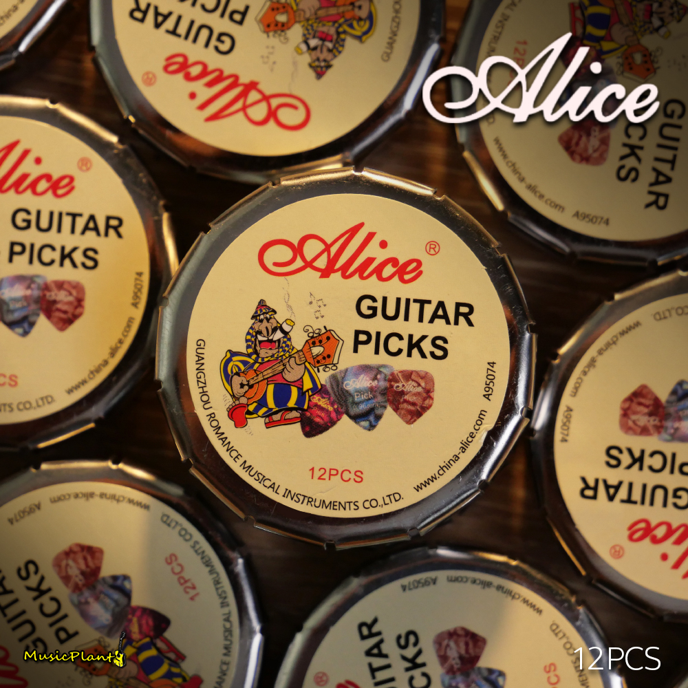 Alice ปิ๊กกีตาร์ 12 / 20 / 24ตัว พร้อมกล่อง (คละไซส์)
