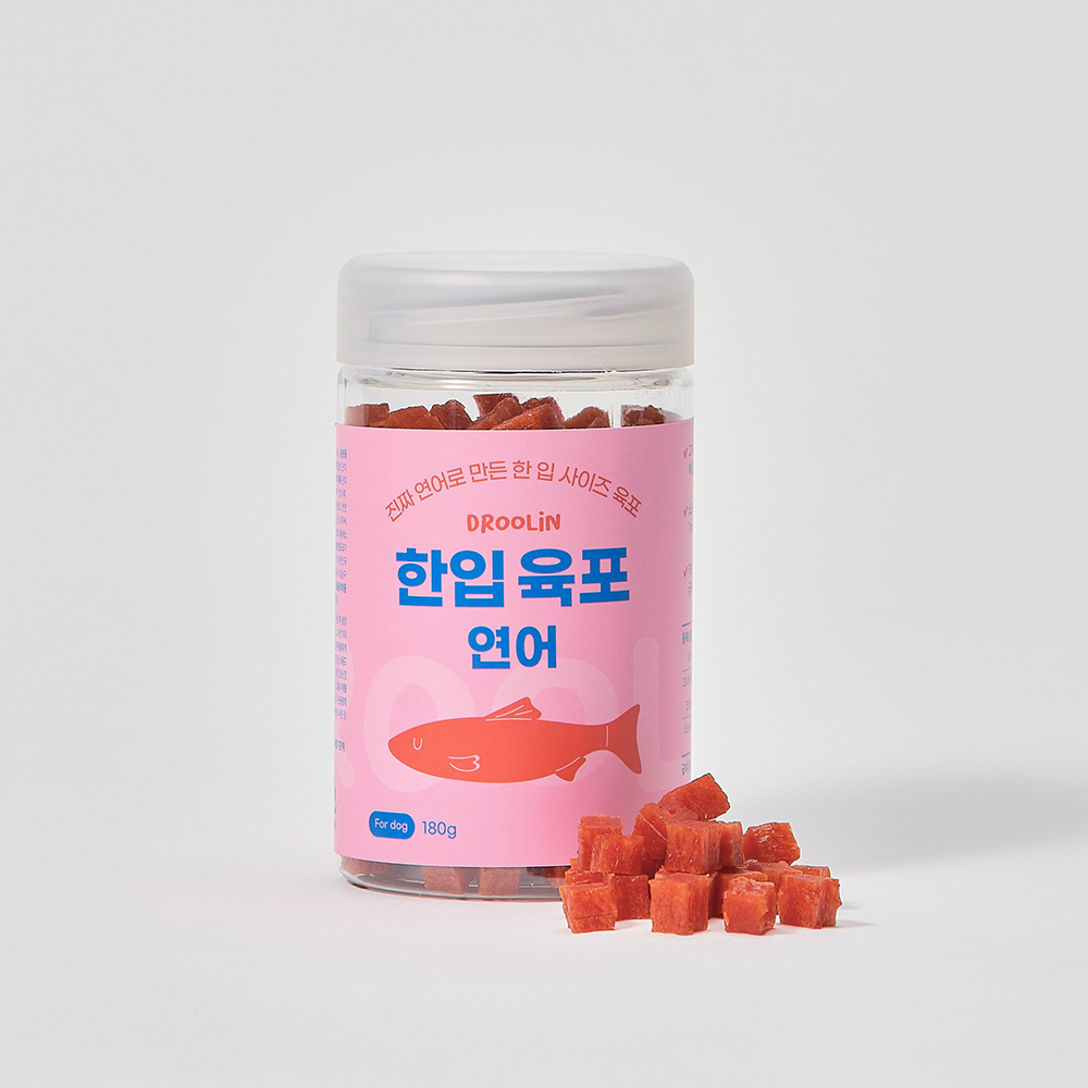 DROOLiN BITE JERKY SALMON ขนมสุนัขแคลอรี่ต่ำให้ได้วันละมากสุดถึง 40+ ชิ้น!