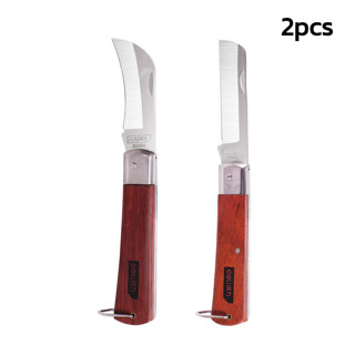 มีดพับ มีดตอนกิ่งไม้ Electrician Knife 2ชิ้น มีดแบบตรง และ แบบโค้ง ใช้ตัดสายไฟ ปอกสายไฟ ขูดสายไฟ พับเก็บได้ pandas