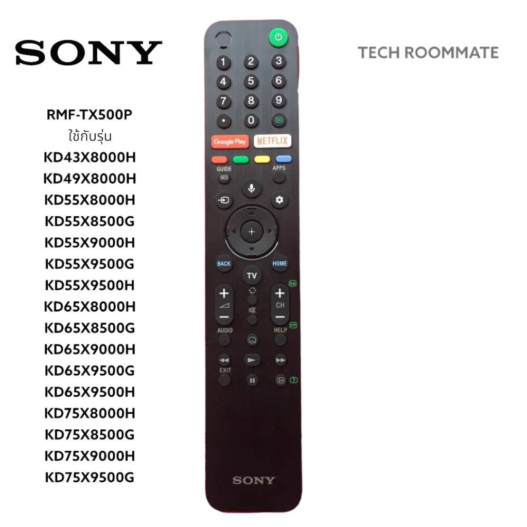 อะไหล่แท้ศูนย์/รีโมททีวีโซนี่(SONY) ของแท้100% สมาร์ททีวี/แอนดรอยด์ทีวี (Smart TV และ Android TV)/RMF-TX500P