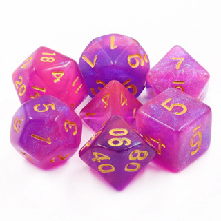 Mystic Amethyst Cascade Dice Set of 7 | ลูกเต๋า Dice DnD D&amp;D MTG RPG TRPG เกมกระดาน บอร์ดเกม Game ไพ่ทาโรต์ Magic เมจิก