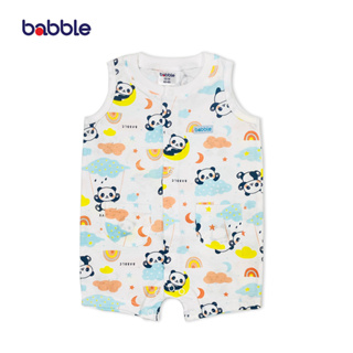 BABBLE จั้มสูทขาสั้น บอดี้สูทเด็ก แบบแขนกุด อายุ 3 เดือน ถึง 2 ปี คอลเลคชั่น Panda (BDRS)