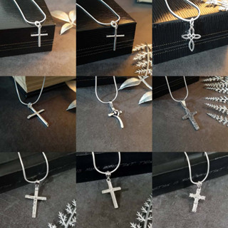 MT จี้เงินแท้  ไม้กางเขน หลายแบบ หลายดีไซน์ จี้กางเขน Solid 925 Sterling Silver Cross Pendant (spmix01) MT Jewelry มณีธารา