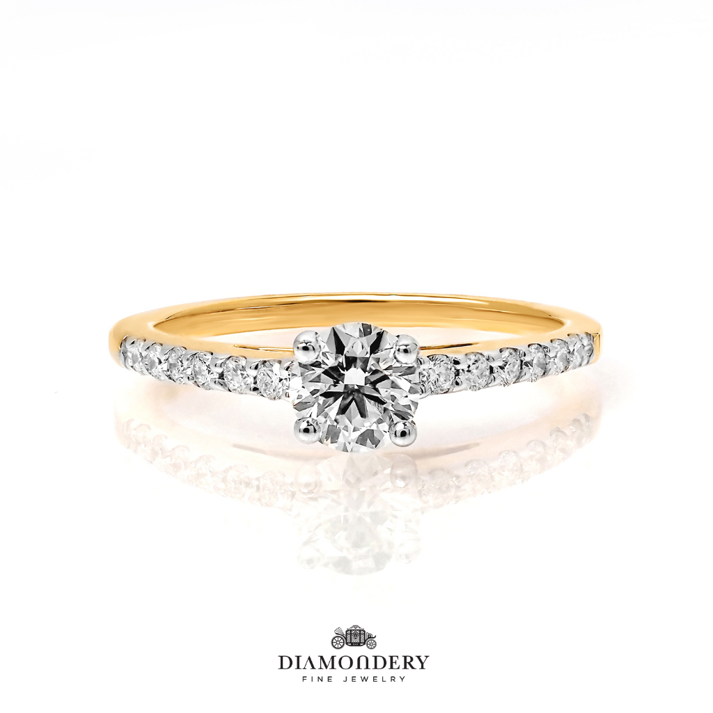 แหวนเพชร Gold Pave Engagement Ring