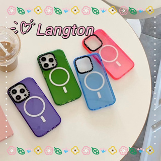 🌈Langton🌸เรียบง่าย โปร่งแสง วงกลม เส้น สี iphone 11 14 pro max ขอบเต็ม ป้องกันการหล่น case for iPhone 12 13