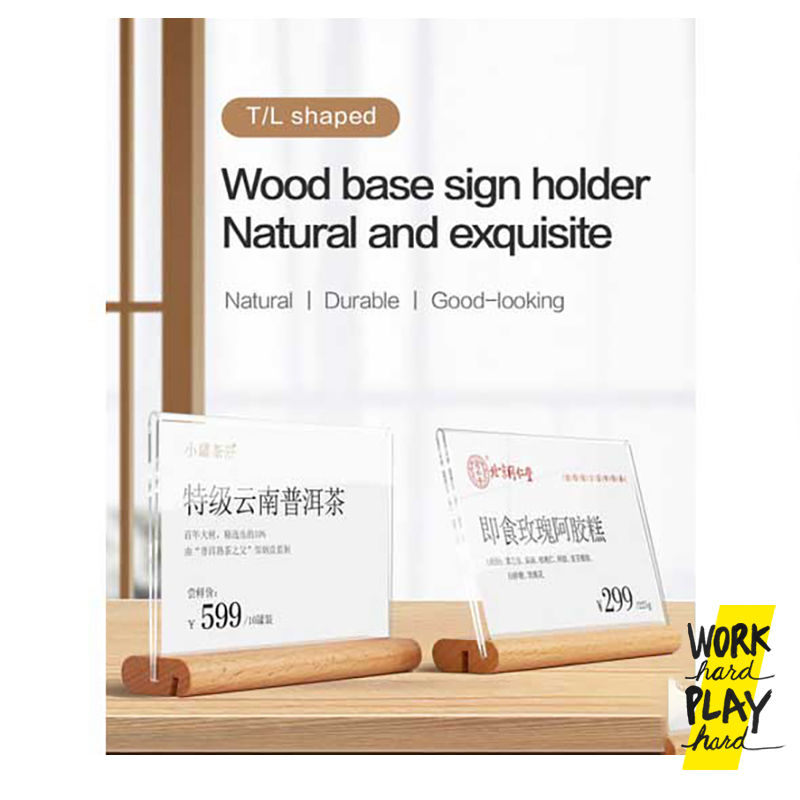 WHPH shop ป้ายราคา ป้ายฐานไม้ ป้ายอะคริลิค ป้ายตั้งโต๊ะ สไตล์ MUJI minimal - รูปที่ 3