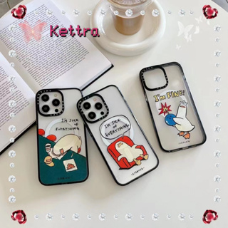 💜Kettra💜การ์ตูน เป็ดน้อย โปร่งแสง หวานเท่ น่าสนใจ 11 14 pro max ขอบเต็ม ป้องกันการหล่น case for iPhone 12 13