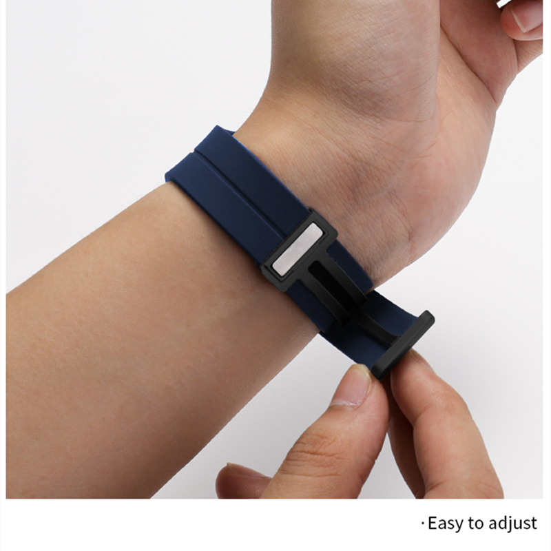 เหมาะสำหรับ iWatch Series 10 46 มม.9 8 7 SE 6 5 3 2 1 แม่เหล็กพับสายนาฬิกาซิลิโคน 49มม.45มม.44มม.40มม.41มม.42มม.38มม.