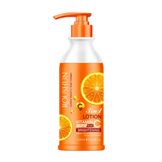 Roushun 3 In 1วิตามินซีและคอลลาเจน Brightening โลชั่นบำรุงผิวซ่อมแซมกระชับผิว500ml.