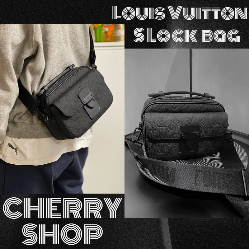 🍒หลุยส์วิตตอง💯Louis Vuitton S LOCK messenger bag🍒ผู้ชาย/กระเป๋าสะพายไหล่/กระเป๋าMessenger/LV BAG