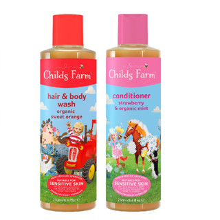 [แพ็คคู่]ชายด์ ฟาร์ม สบู่อาบน้ำและสระผมกลิ่นส้ม และ ครีมนวดผม (Childs Farm Hair &amp; Body Wash,Orange &amp; Conditioner)