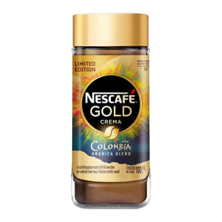 NESCAFÉ Gold Crema สูตร COROMBIA  ARABICA  BLEND เนสกาแฟ โกลด์ เครมา กาแฟสำเร็จรูป ผสมกาแฟอาราบิก้า คั่วบดละเอียด 100 ก.